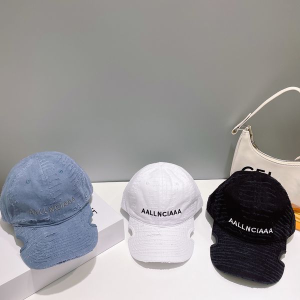 

2023 fashionable baseball cap with holes, retro hip-hop style, men and women's super cap, summer sun visor, beanie, pure cotton, Blue;gray