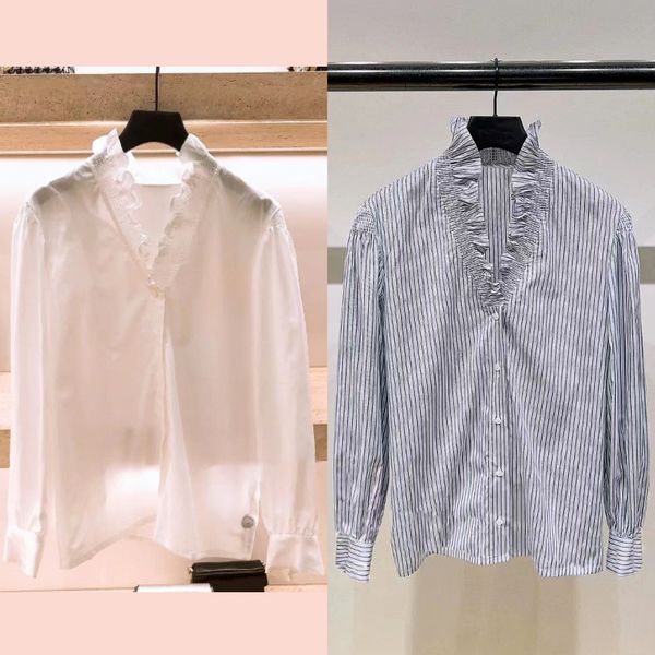 

women's knits & tees sandro v-neck long sleeve shirt, White