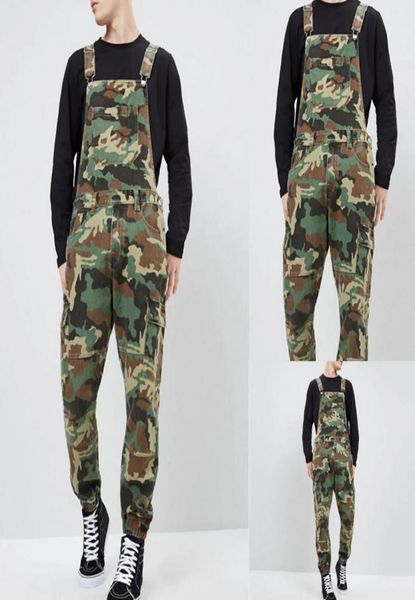 

new autumn mens jeans fashion slim fit ankle length denim bib overalls jumpsuit autumn full length camouflage suspender trousers4402876, Blue