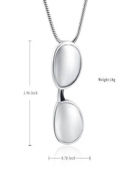 

ijd10535 fashion sunglass cremation keepsake urn pendant funeral memorial ashes pendant for loved one3201421, Silver