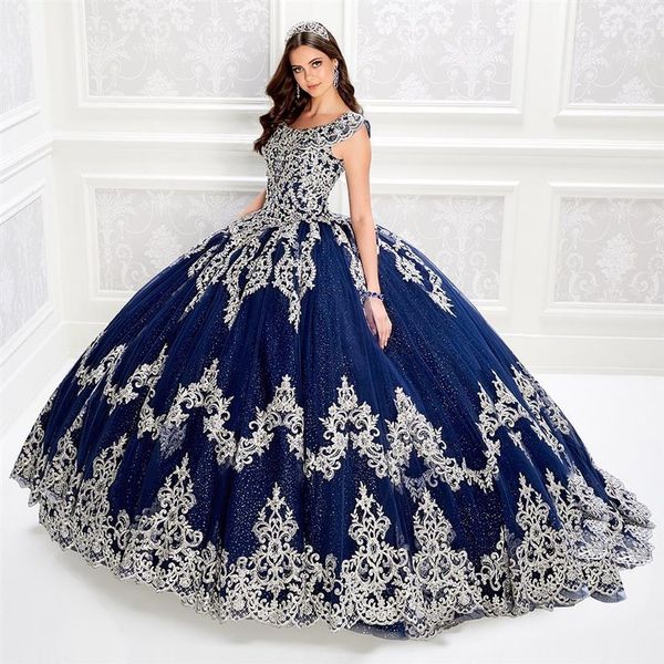 

sparkly beaded ball gown quinceanera dresses bateau neck lace appliqued prom gowns sequined corset sweep train tulle sweet 15 dres299u, Blue;red