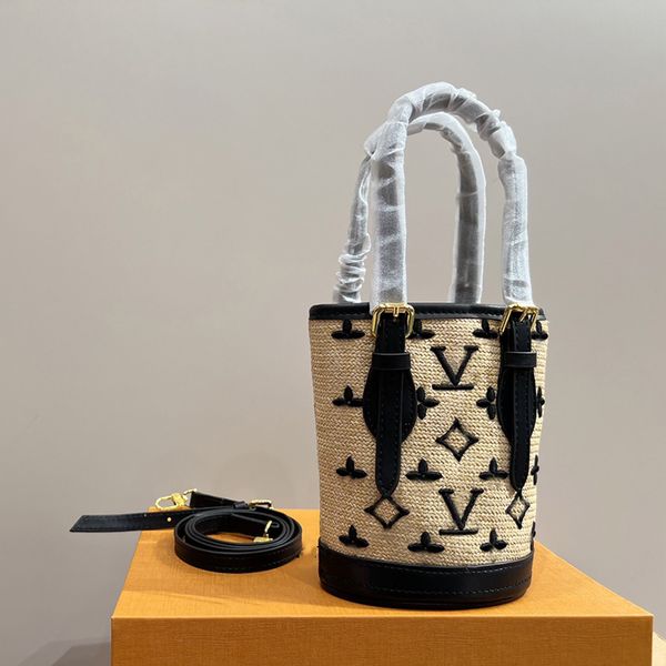 

womens mini bucket bag makeup bag classic embroidered straw bag sweet princess bag handle tote shawl strap crossbody bag underarm bags coin