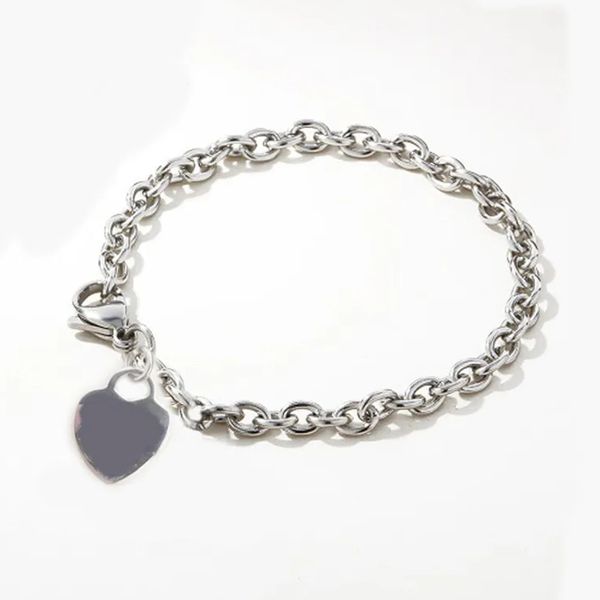 

15mm heart bracelets couple round couple stainless steel chain on hand fashion jewelry valentine day wholesale, Black