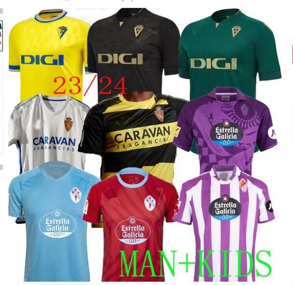 

23 24 real zaragoza cadiz valladolid soccer jerseys home man 2023 kagawa football shirts kids away camiseta de futbol carnaval sergi celta d, Black;yellow