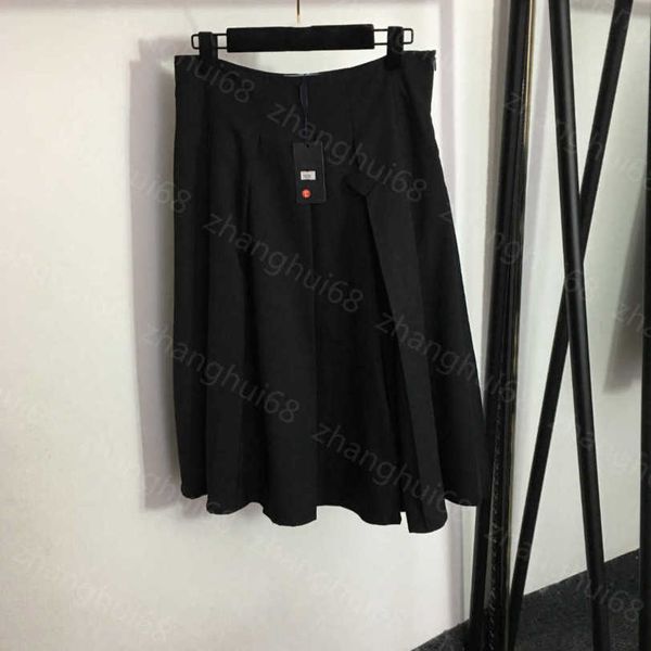 

23ss designer skirts womens designer clothing side slit high waist mid-length pleated half skirt women clothes a1, Black