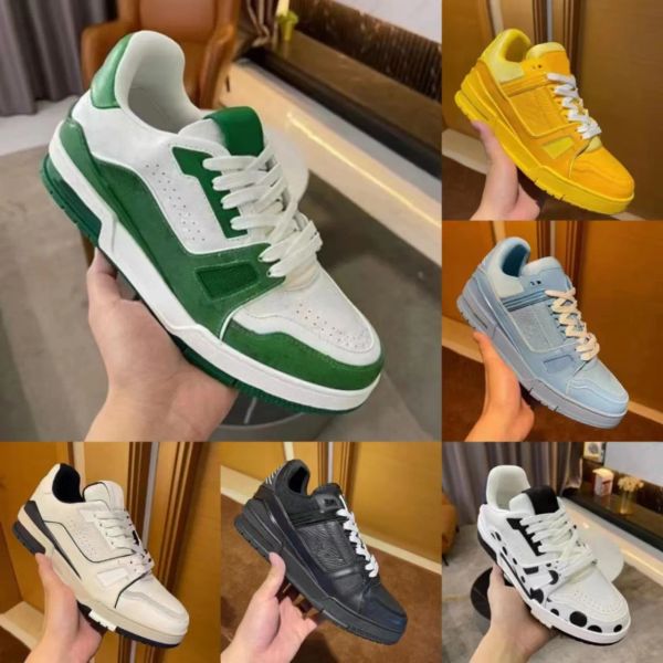 

2023luxury designer casual shoes trainer orange white sneakers denim trainers low cut sneakers good quality size 35---46with boxji, Black