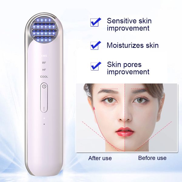 

ice cold rf face lift pn therapy ems skin tightening facial lift massager cooling skin and pores shrinking anti aging