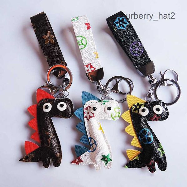 

new dinosaur designer keychains pu leather flower animal bag charms keyring pendants cute fashion gift car key ring holder jewelry key chain, Silver