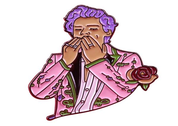 

styles blowkiss enamel pin cute glitter badge music lovers gift6818198, Gray
