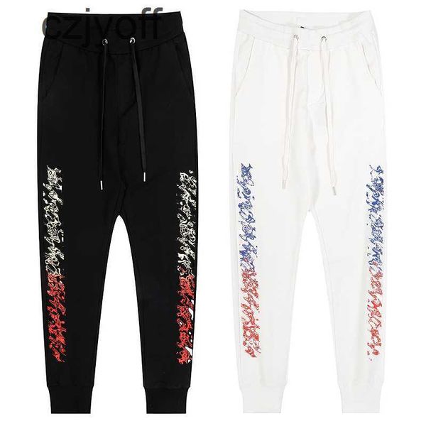 

men's pants mens pants sanskrit alphabet autumn womens cross sweatpants horseshoe letter print trousers crew casual sports pants size m, Black