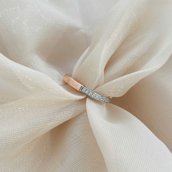 

s925 sterling silver tiffay dual color lock head ring with electroplated thick gold gloss carbon diamond versatile and luxury new product