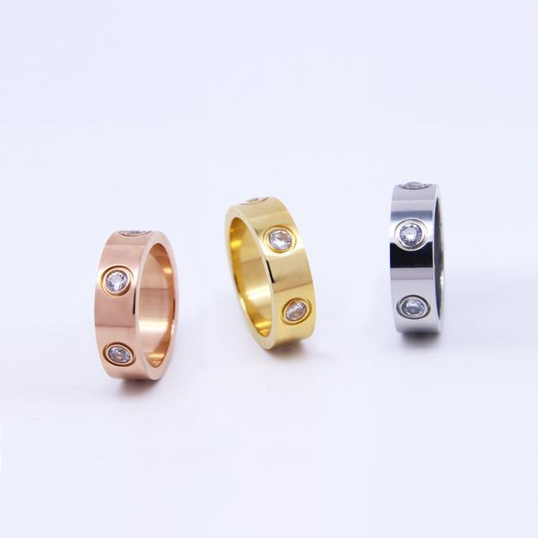 

designer love screw ring men's and women's ring classic luxury titanium steel alloy material never fade non allergic - 4/5/6mm, Silver