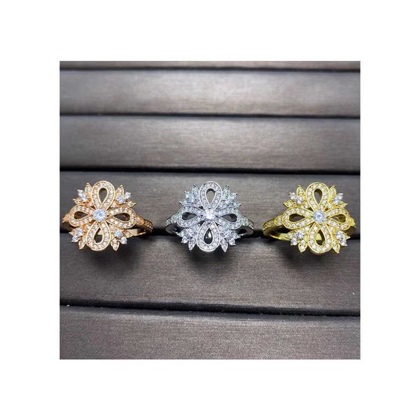 

high version tiffay tiff925 sterling silver v gold material fashion light luxury style beautiful versatile full set ring with logo