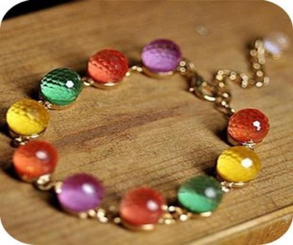 

selling fashion candy color crystal beads rhinestones bracelets gold color women stylish new 20pcslot6424496, Golden;silver