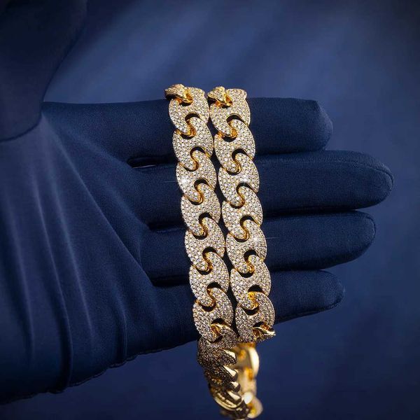 

iced out men 14mm cuban chain d color moissanite diamond custom silver hip hop cuban necklace