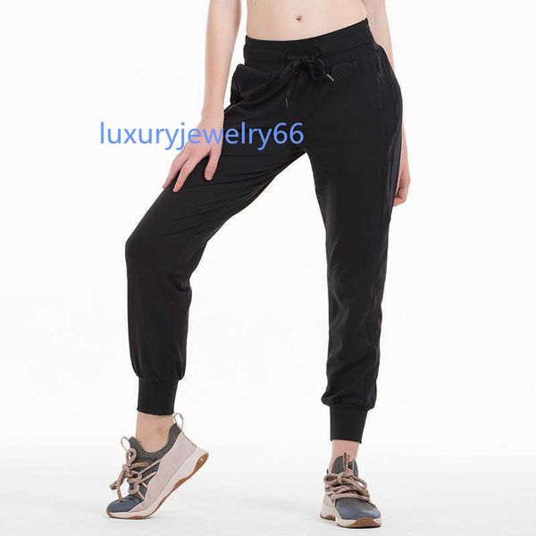 

women's pants capris naked feel fabric yoga workout sport joggers pants women waist drawstring fitness running sweat trousers with two, Black;white