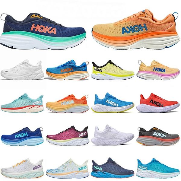 

hoka bondi 8 clifton 9 athletic running shoes runner hokas carbon x2 triple black white light blue outdoor sports designer trainers lifestyl