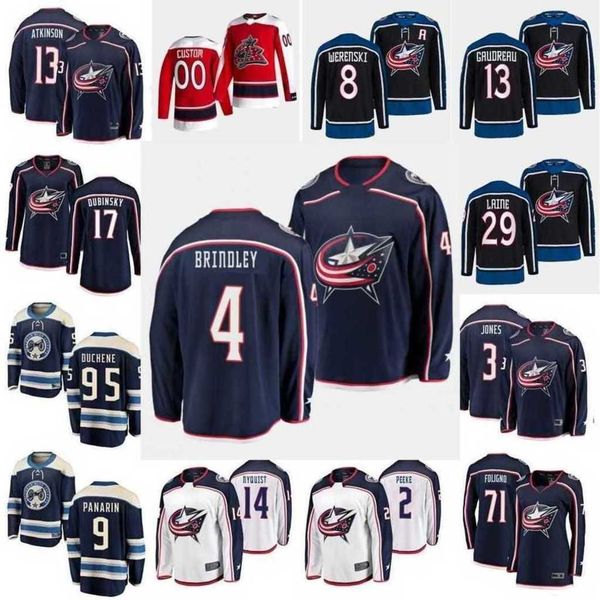 

#13 johnny gaudreau reverse retro hockey 11 adam fantilli #38 boone jenner 29 patrik laine jakub voracek joonas korpisalo zach werenski jers, Black;red