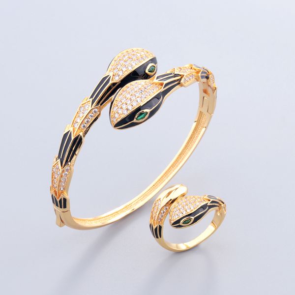 

black diamond snake bangle bracelets for women gold ring set men charm infinity tennis bracelet luxury designer jewelry party wedding gifts
