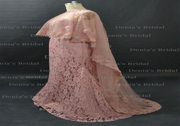 

blush janique mermaid evening dresses sweetheart neckline beaded with detachable sheer lace appliqued tulle cape2522446, Black;red