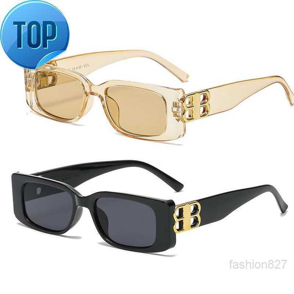 

luxury brand designer fashion small square frame sunglasses retro champagne sunglasses ladies personality b letter glasses, White;black