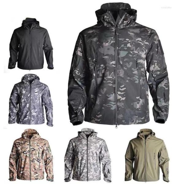 

hunting jackets tactical for men military softshell fleece hooded jacket coat suits winter waterproof2198872, Camo;black