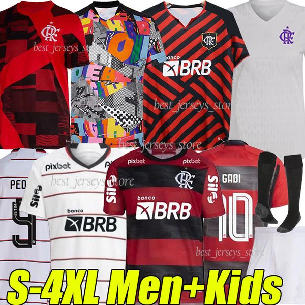

p-4gg 23/24 flamengo gerson soccer jerseys love final da libertadores 2023 david luiz diego e.ribeiro gabi football shirt vidal pedro de arr, Black;yellow