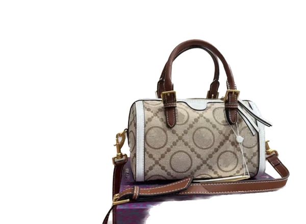 

5a fashion tote bag boston pillow bag leather handle women handbag canvas material metal zipper opening large capacity designer bags