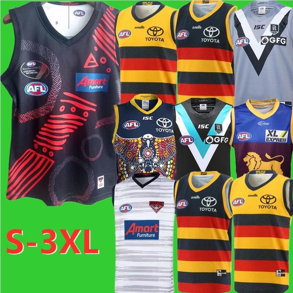 

afl port adelaide crows essendon bombers jersey brisbane lions fremantle dockers tank gold coast suns hawthorn bombers hawks vest rules foot, Black;gray