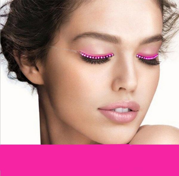 

yiowio fashion mini ball dance halloween party ball wearing nice eye electric lighting led colorful eyelashes full strip lashes6876641