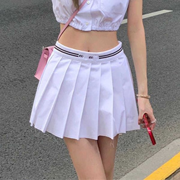 

summer women's casual high-waist lapel short shirt pleated skirt set skirt, nylon fabric anti-wrinkle does not shrink, high-waist short, White