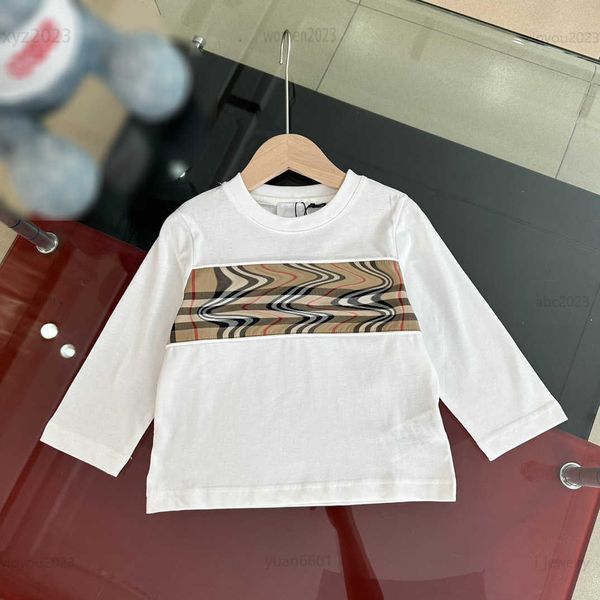 

designer baby clothes chest plaid stitching design boys sweater size 100-160 cm long sleeved kids sweatshirts july20, Black