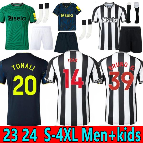

s-4xl 23 24 tonali home soccer jerseys newcas almiron away bruno g. joelinton isak 130th 2023 2024 nufc united home maximin wilson almiron f, Black;yellow
