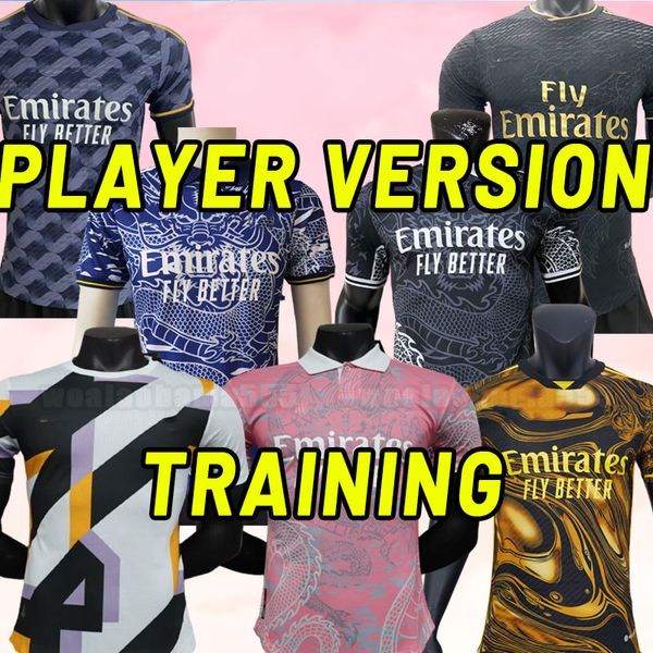 

player version 23/24 camavinga soccer jerseys 2023 real madrids rodrygo rudiger modric marcelo asensio lucas v tchouameni fans version train, Black;yellow