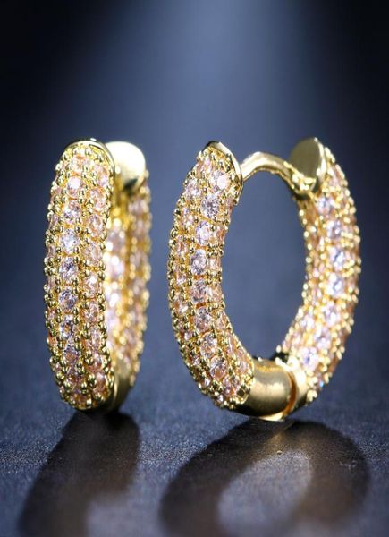 

women earrings gold plated sparkling cz crystal hoops earrings for men women for party wedding nice gift8588074, Golden;silver