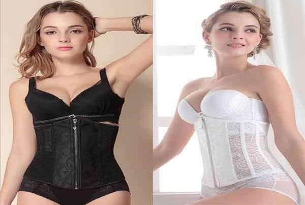 

new 2018 waist training corsets bustiers women039s underwear lingerie lace reinforcing bar abdomen waist entilate bridal a4592014, White