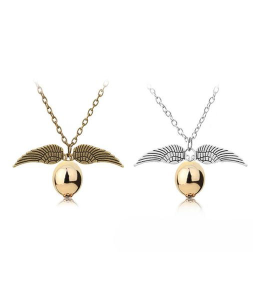 

fashion p necklace men women vintage style angel wing charm golden snitch pendant necklace for movie fans accessories dhl 310819, Silver