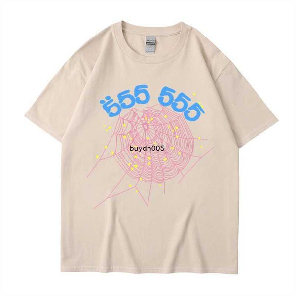 

men's t-shirts cross border hip-hop singing style letter 555 spider web printed and women's sweater round neck short sleeve t-shir, White;black