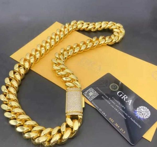

10k 18k 24k real gold plated stainless steel necklace cuban plated jewelry cuban chain gold miami cuban link chain necklace, Silver