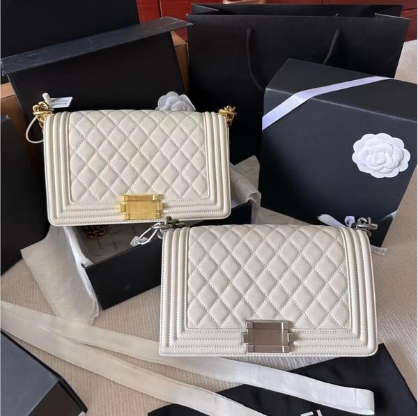 

leboy23ss designer bag cc crossbody shoulder bag wonen real leather caviar grain chain classic style 25cm 20cm