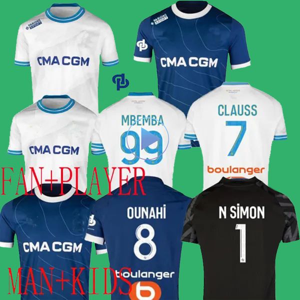 

s-4xl soccer jerseys 2023 2024 marseilles 22 23 maillot kit cuisance guendouzi alexis goalkeeper clauss football shirts men kids veretout un, Black;yellow