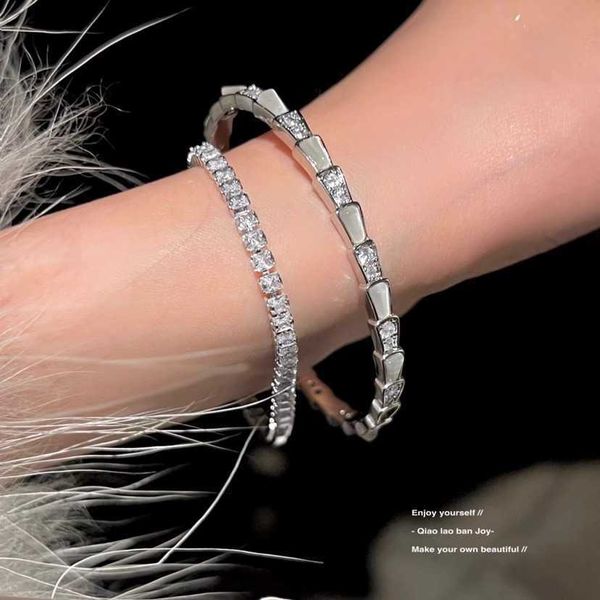 

new beimu snake bone women's fashion flash diamond high grade light luxury opening adjustable bracelet personalized hand, Golden;silver