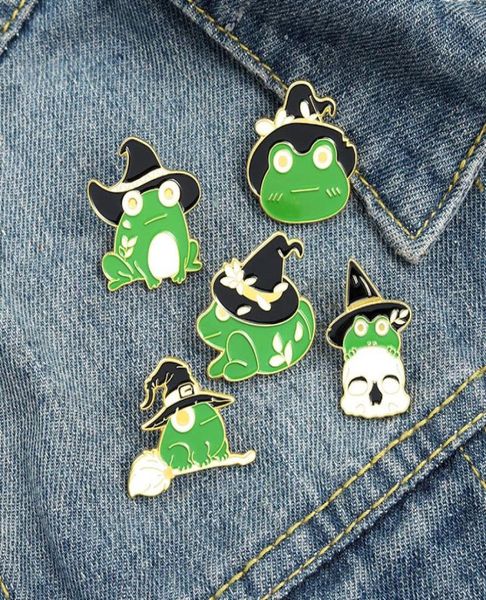 

green color frog student hat enamel brooches pin for women fashion dress coat shirt demin metal funny brooch pins badges promotion3676568, Gray