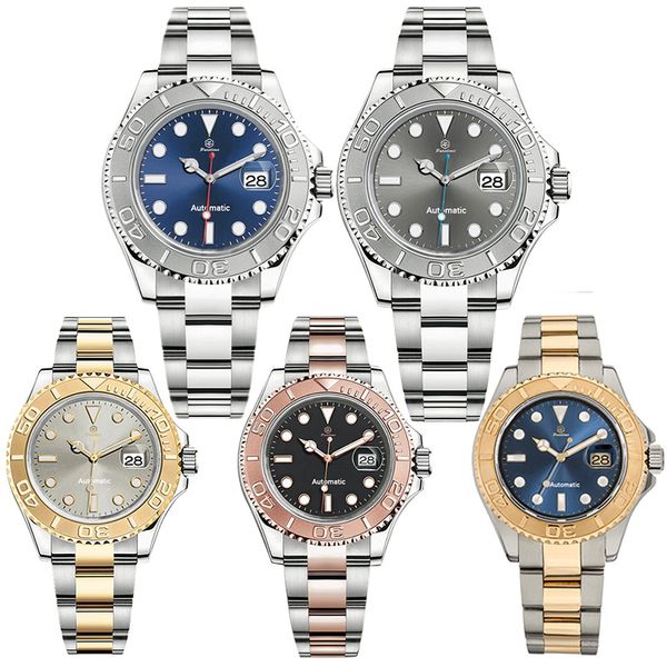 

designer watch mens watch man watch yatch 40mm wristwatch 2813 automatic mechanical movement wristwatches oyster bracelet montres de luxe, Slivery;golden