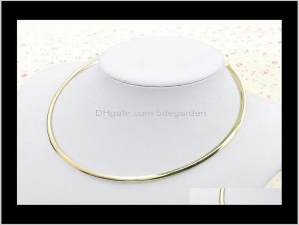 

choker necklaces & pendants simple round circle torques for women ladies metal gold sier necklace collar choker fash4015479, Golden;silver
