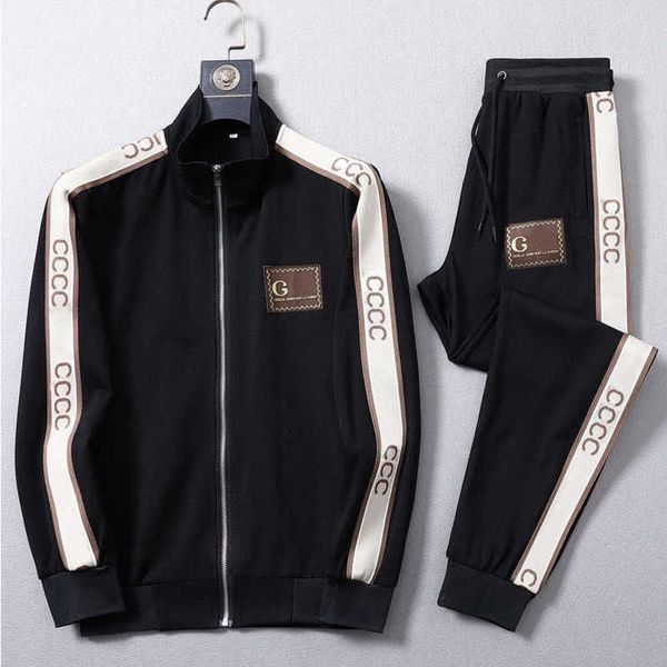 

fashion mens tracksuits luxury designer brand jacket trousers two piece sports suit oversize sweatshirt men sportswear casual pants sets, Gray