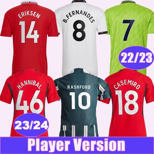

2023 24 rashford sancho mens player soccer jerseys 22 23 maguire martinez b. fernandes martial greenwood eriksen fred varane shaw home away, Black;yellow