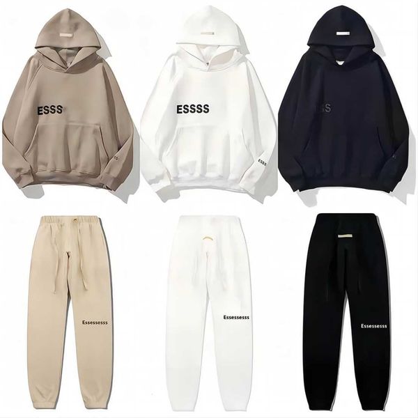 

fear of essentail men's hoodies & sweatshirts hoodie mens women designers s-3xl essen winter warm man clothing pullover no color diffe, Black