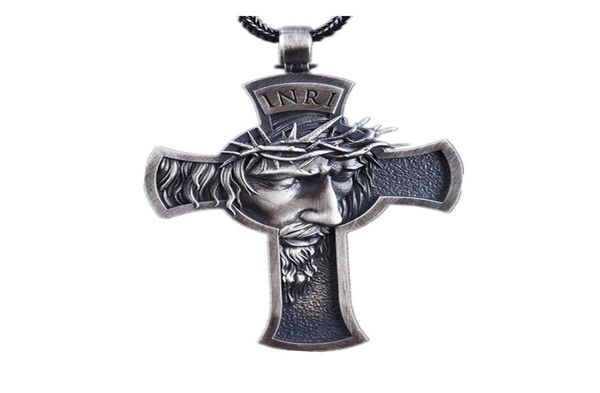 

mens christian jewelry barbed necklace jesus cross necklace1839401, Silver