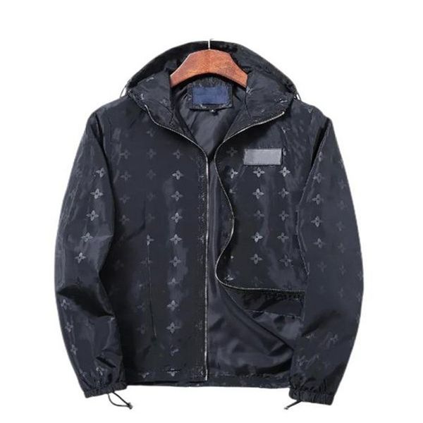 

designer fashion mens jacket spring and autumn wind runner tee fashion hooded sports wind breaker casual zipper jackets clothing asian size, Black;brown